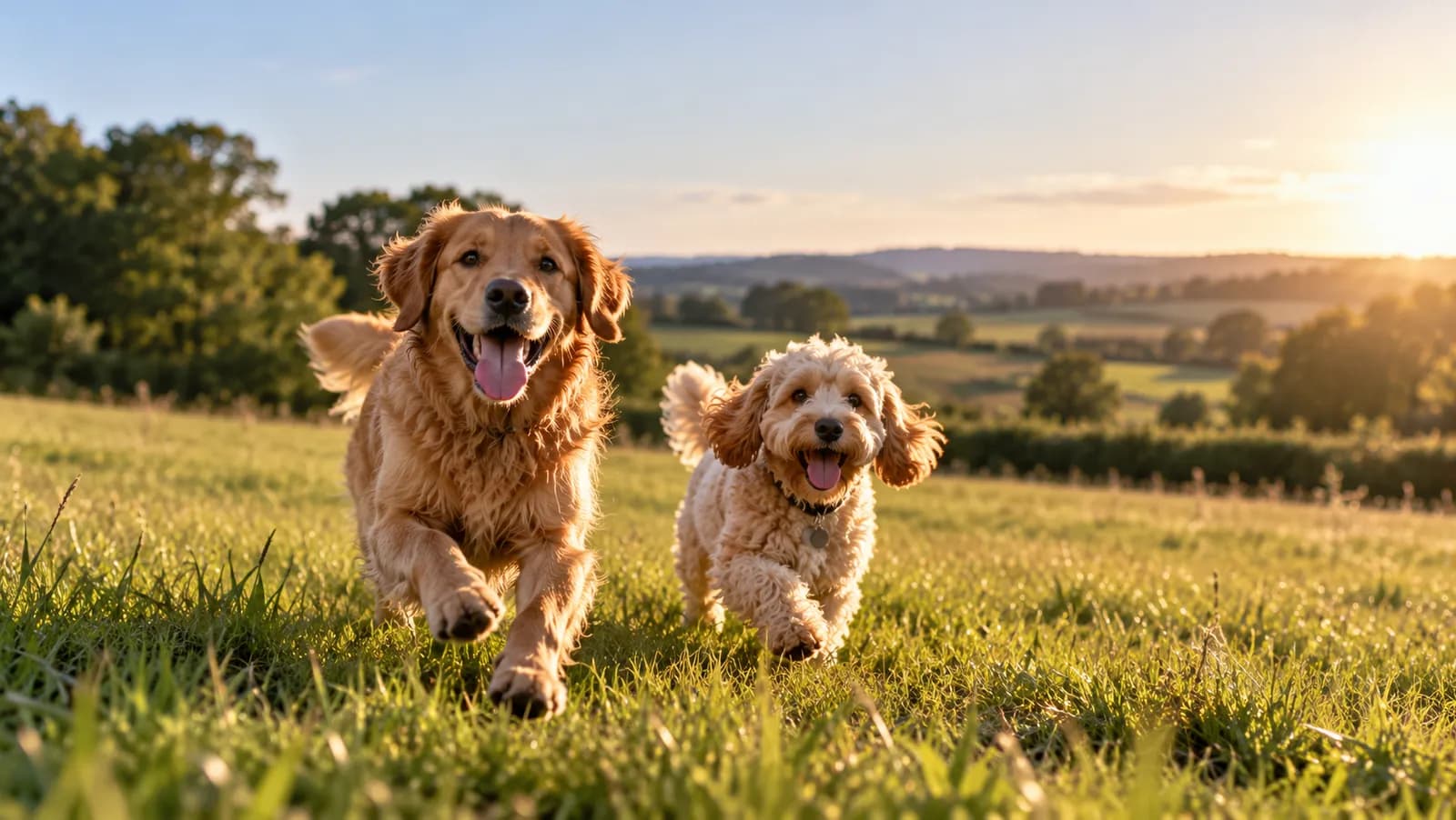 Dogs in field